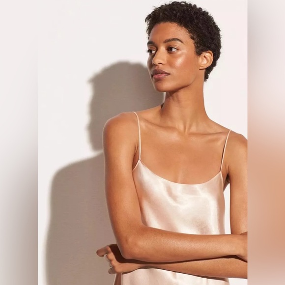 Vince Satin Slip Dress in Champagne - Picture 6 of 10